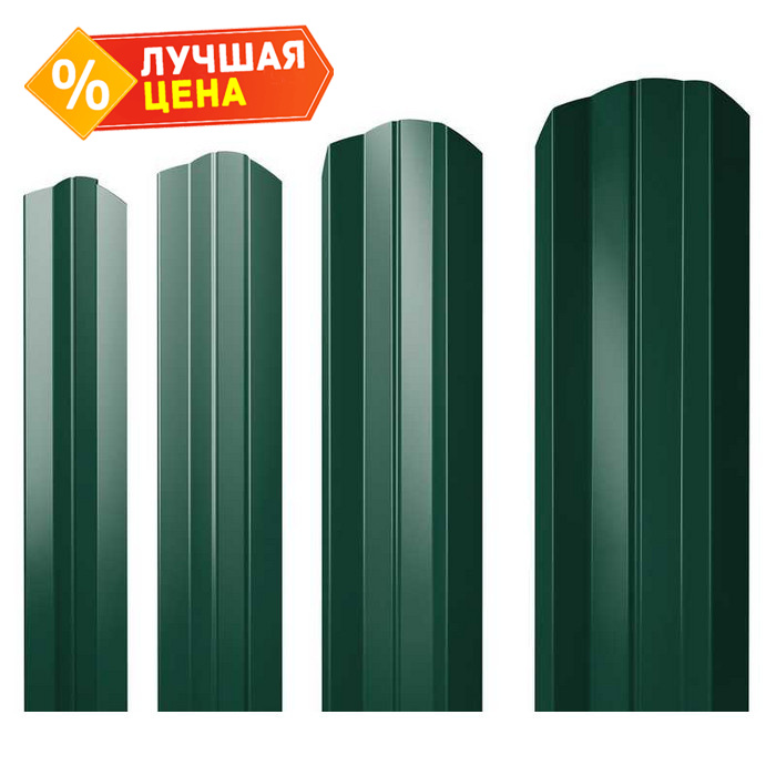 Штакетник М-образный В фигурный Grand Line 0,4 Полиэстер RAL 6005 Зеленый Мох