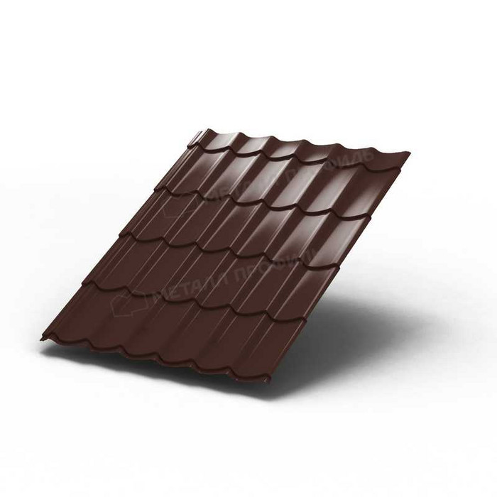 Металлочерепица Металл-Профиль Монтеррей 0,4 Полиэстер RAL 8017 Коричневый шоколад