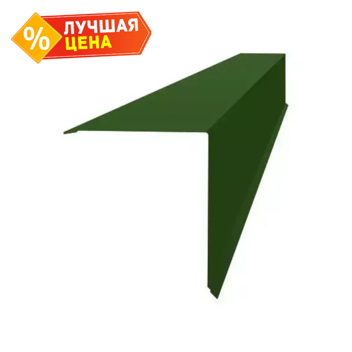 Планка конька односкатной кровли Grand Line 160x160 0,5 GreenCoat Pural BT, matt RR 11 темно-зеленый (RAL 6020 хромовая зелень)