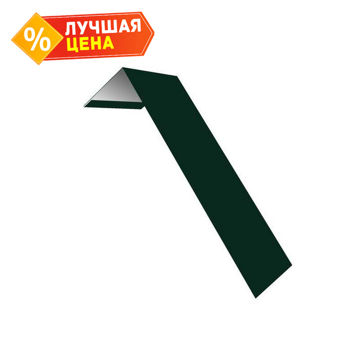 Планка лобовая/околооконная простая 190х50 0,4 PE с пленкой RAL 6005 зеленый мох