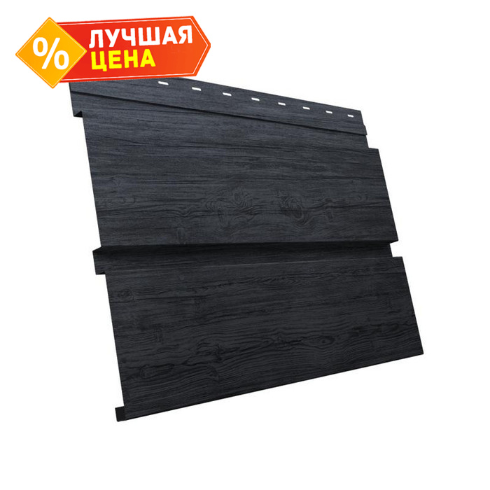 Металлический софит Квадро брус без перфорации 0,45 Print Premium Silver Wood
