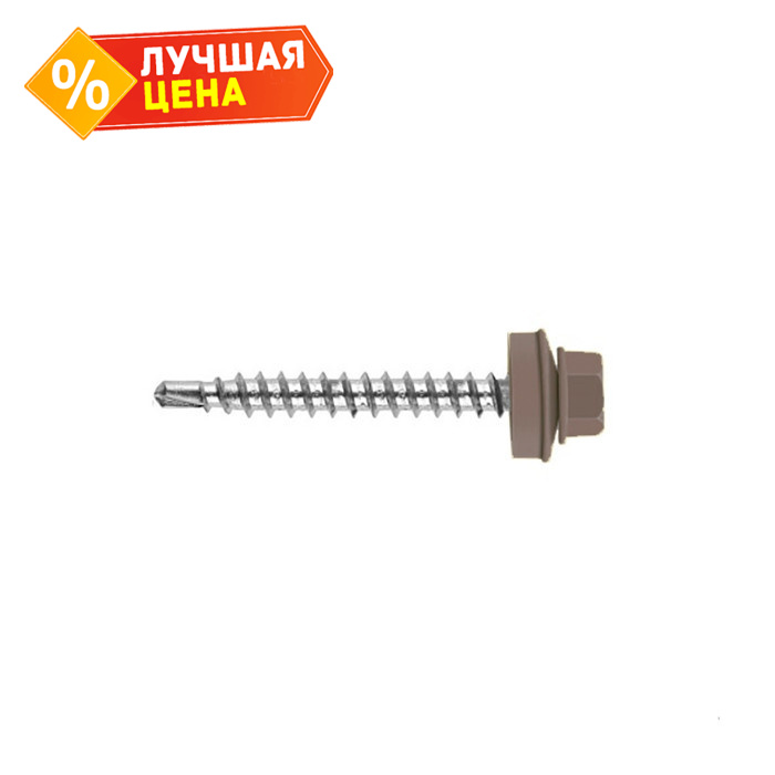 Саморез кровельный Daxmer 4,8х35 RAL 8002 (250) сверло №1