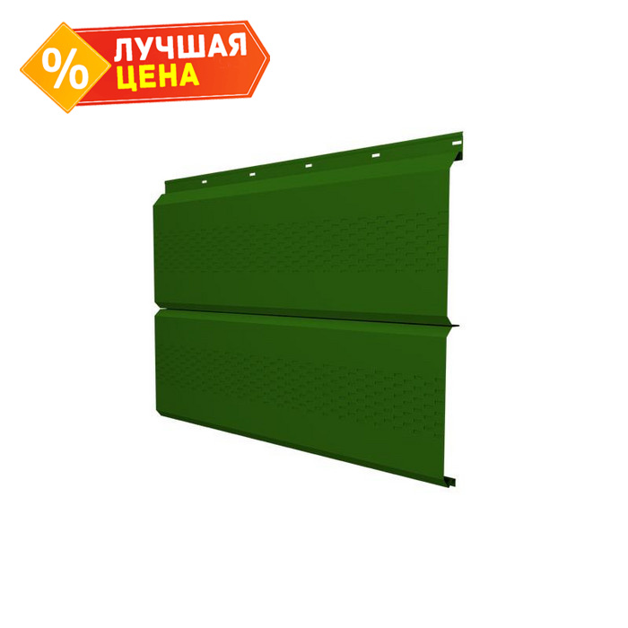 Софит ЭкоБрус с перфорацией 0,345 Grand Line 0,45 PE с пленкой RAL6002 лиственно-зеленый