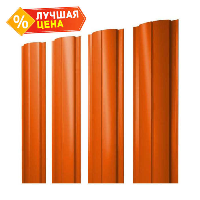 Штакетник Полукруглый Slim Grand Line 0,45 Полиэстер RAL2004 Оранжевый