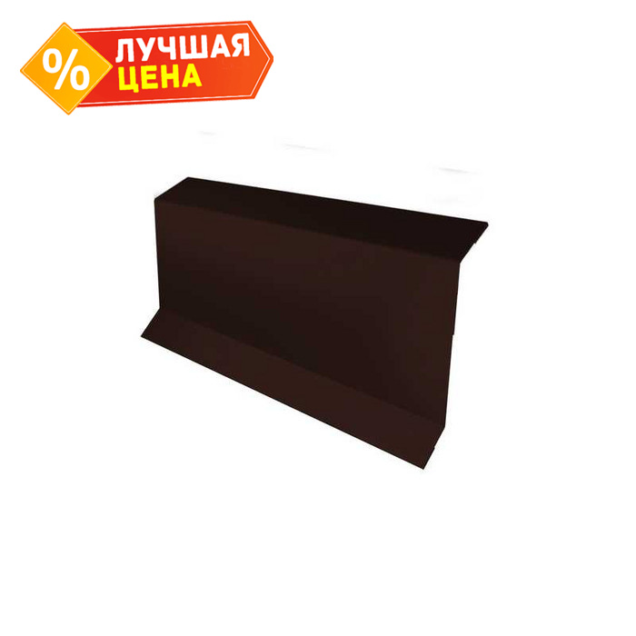 Планка примыкание в штробу 60 0,5 PurLite Мatt RAL 8017 шоколад