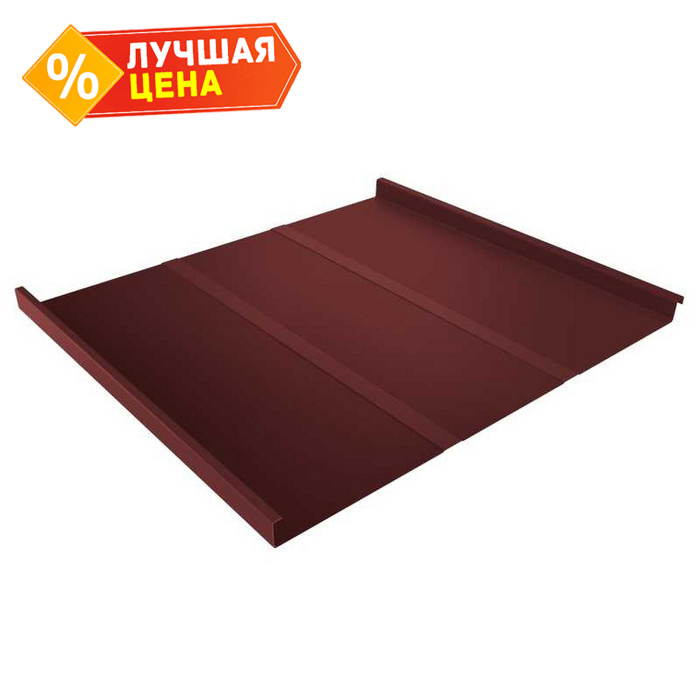 Фальцевая кровля Фальц двойной стоячий Line Grand Line 0,5 Satin RAL 3009 Оксидно-Красный