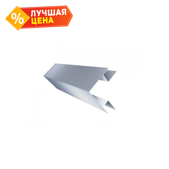 Планка угла внешнего сложная Кожуха сегментного 0,5 Satin с пленкой RAL 9006 бело-алюминиевый