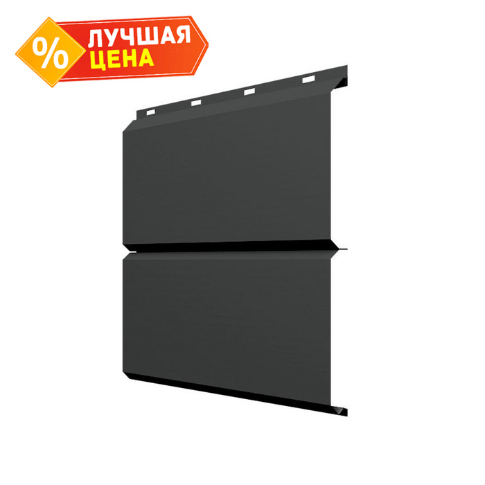 Софит ЭкоБрус без перфорации 0,345 Grand Line 0,5 Satin RAL7016 антрацитово-серый