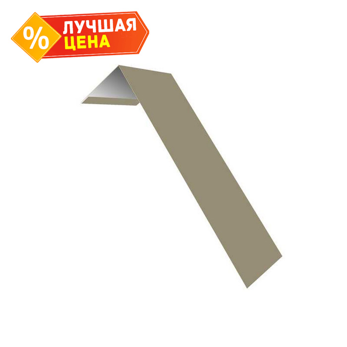 Планка лобовая/околооконная простая 190х50 0,5 Satin с пленкой RAL 1015 светлая слоновая кость