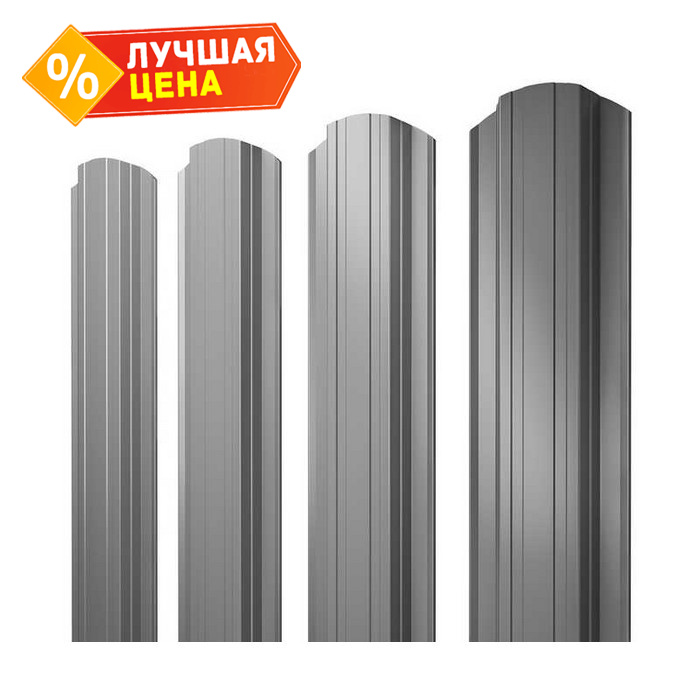 Штакетник Прямоугольный фигурный Grand Line 0,5 Satin Matt RAL7016 Антрацитово-Серый