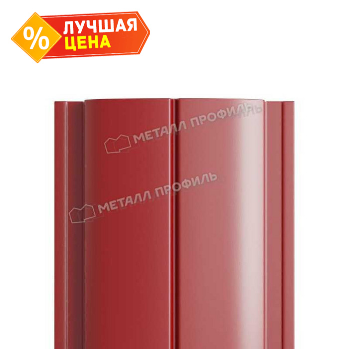 Штакетник Металл Профиль ELLIPSE-T 0,5 NormanMP RAL3011 Коричнево-красный