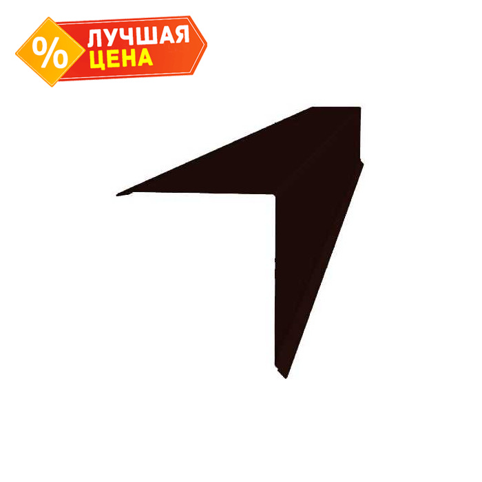 Планка конька односкатной кровли Grand Line 160x160 0,5 Velur RR 32 темно-коричневый