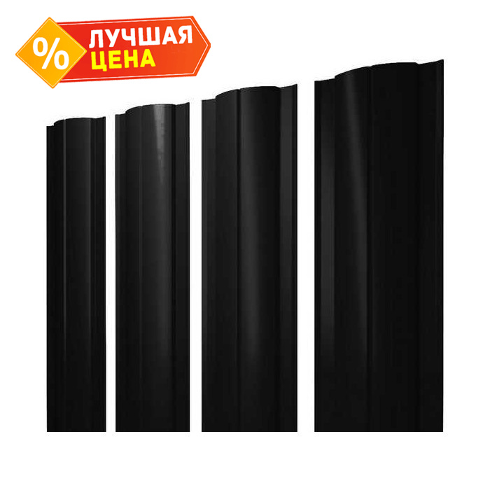 Штакетник Круглый Grand Line 0,5 Satin Matt RAL9005 Черный