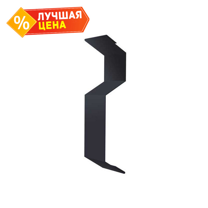 Планка примыкания внакладку 25х17х35х17 0,5 GreenСoat Pural с пленкой RR 23 темно-серый (RAL 7024 мокрый асфальт)