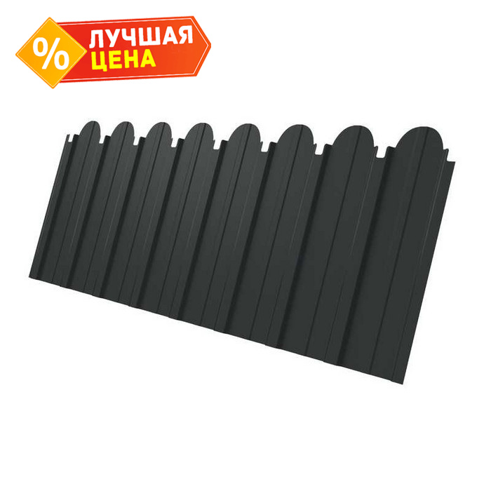 Профлист Grand Line фигурный C10A Rooftop Matte 0.5 мм RAL 7016 Антрацитово-Серый