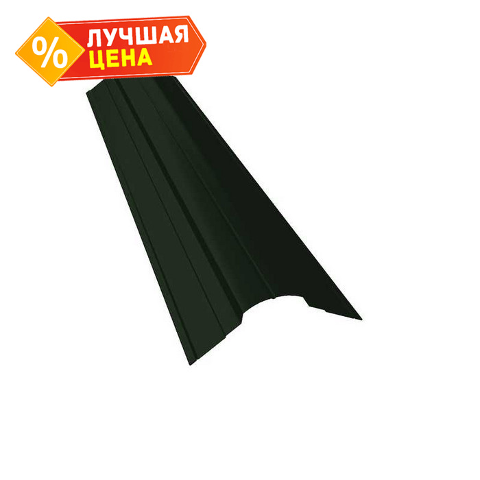 Планка конька фигурного 70x70 0,5 GreenCoat Pural BT RR 11 темно-зеленый (RAL 6020 хромовая зелень)