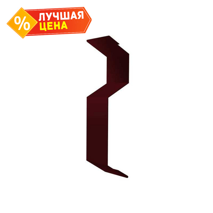 Планка примыкания внакладку 25х17х35х17 0,4 PE с пленкой RAL 3005 красное вино