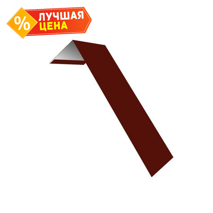 Планка лобовая/околооконная простая 190х50 0,45 PE с пленкой RAL 3009 оксидно-красный