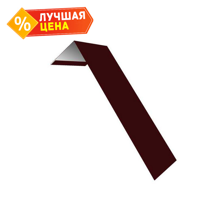 Планка лобовая/околооконная простая 190х50 0,4 PE с пленкой RAL 3005 красное вино