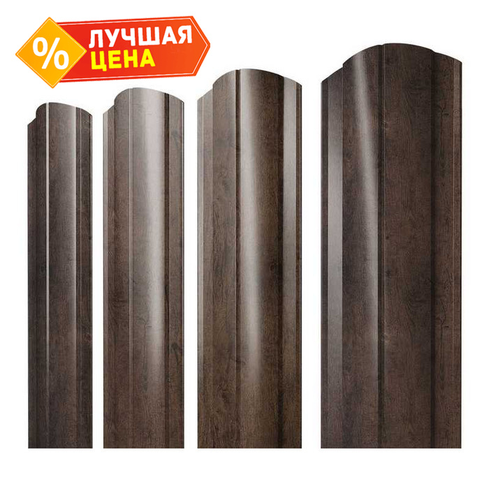 Штакетник Круглый фигурный Grand Line 0,45 Print Elite Antique Wood Antique Wood