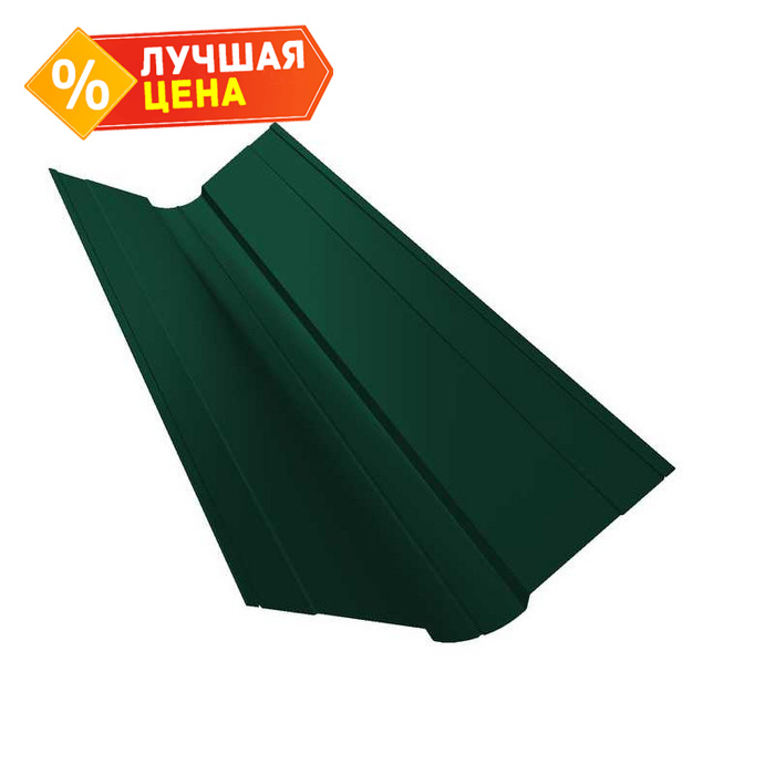 Планка ендовы верхней фигурной 100x100 0,4 PE RAL 6005 зеленый мох