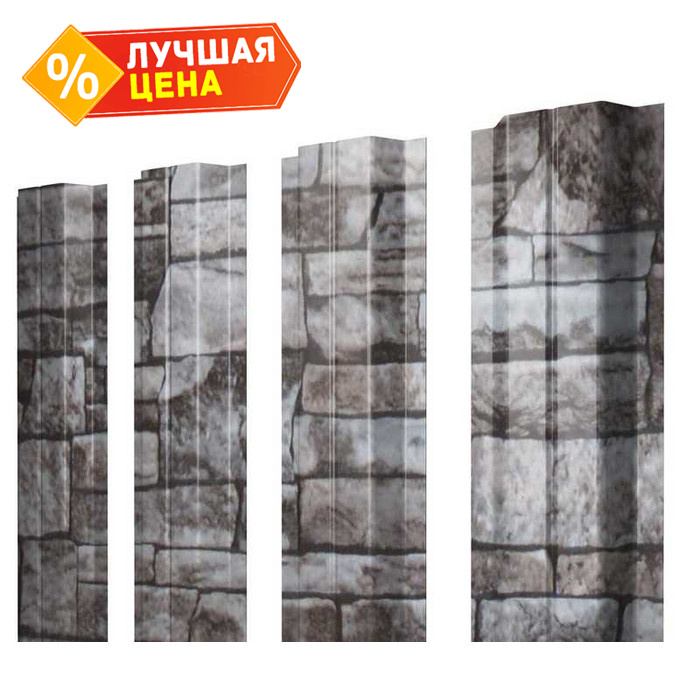 Штакетник П-образный А Grand Line 0,45 Print Elite Fine Stone Fine Stone