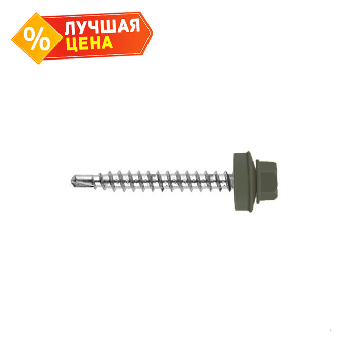 Саморез кровельный Daxmer 4,8х35 RAL 6008 (250) сверло №1