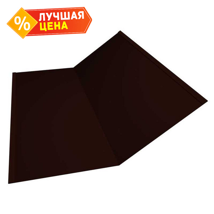 Планка ендовы нижней 300х300 0,5 GreenCoat Pural BT, matt RR 32 темно-коричневый (RAL 8019 серо-коричневый)