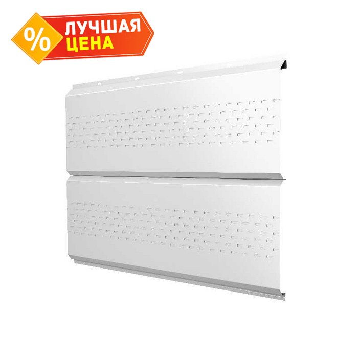 Софит ЭкоБрус new c перфорацией 0,45 Grand Line Lite PE RAL9003 сигнальный белый