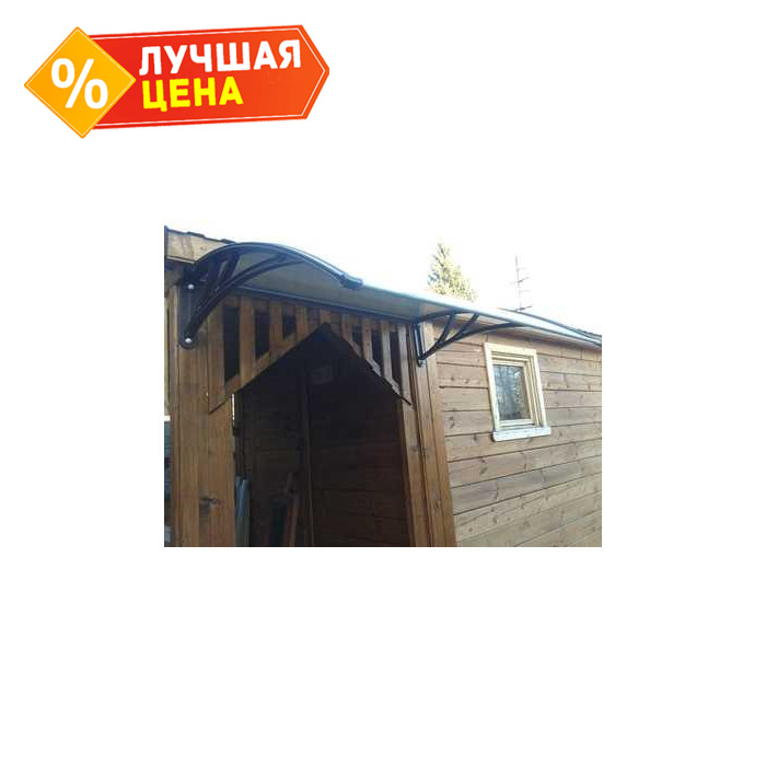 Козырьки Krovent из поликарбоната 1500х930х280 серебристый (чер. кроншт)