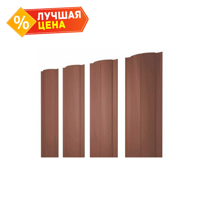 Штакетник Круглый Grand Line 0,45 Drap ST RAL8004 Терракота