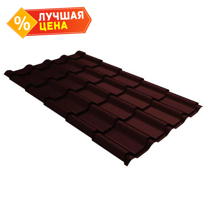 Металлочерепица Grand Line Kamea (Камея) 0,5 Satin Мatt RAL 8017 Шоколад