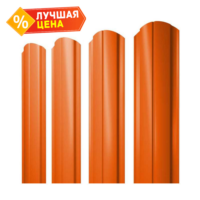 Штакетник Полукруглый Slim фигурный Grand Line 0,45 Полиэстер RAL2004 Оранжевый