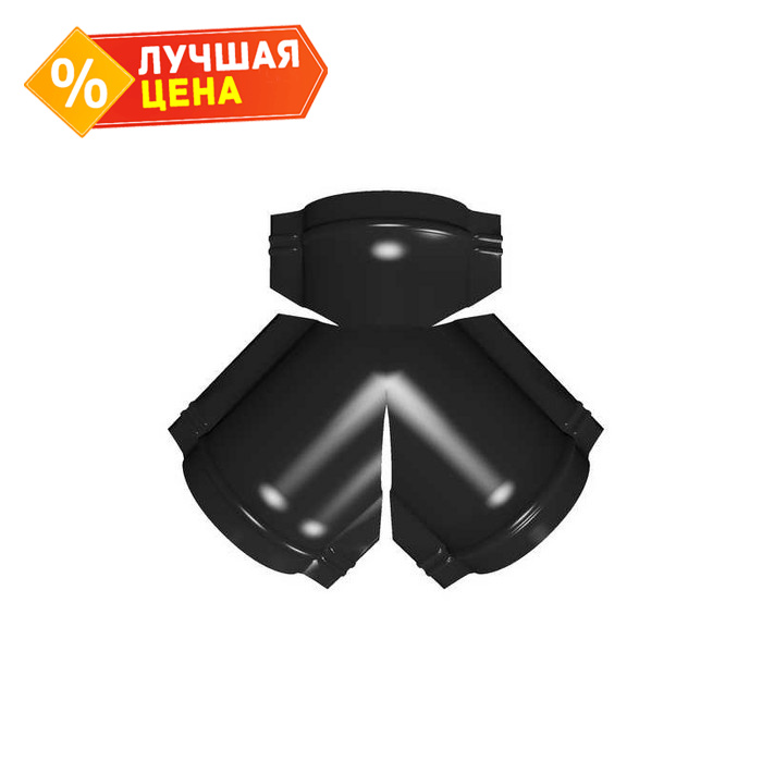 Тройник Y малого конька полукруглого Rooftop Matte с пленкой RAL 9005 черный