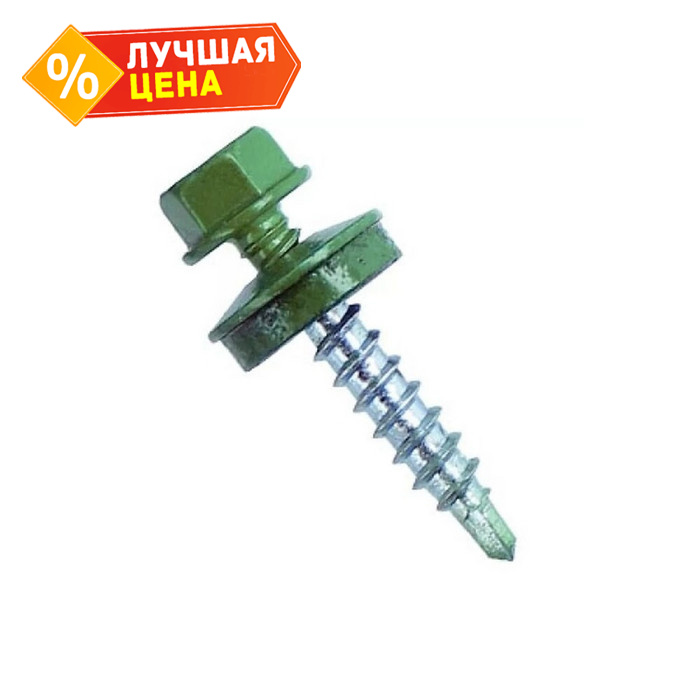 Саморез кровельный Daxmer 4,8х29 RAL 6018 (250) сверло №1