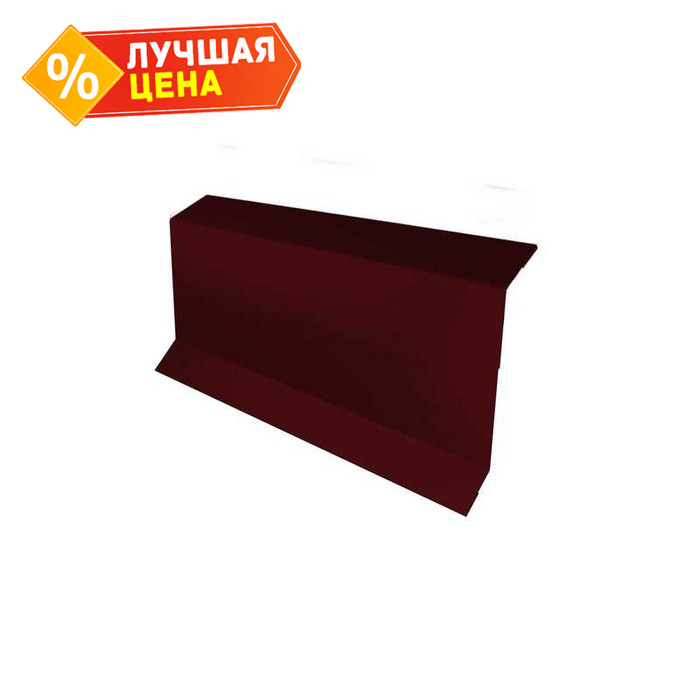 Планка примыкание в штробу 60 0,45 Drap RAL 3005 красное вино