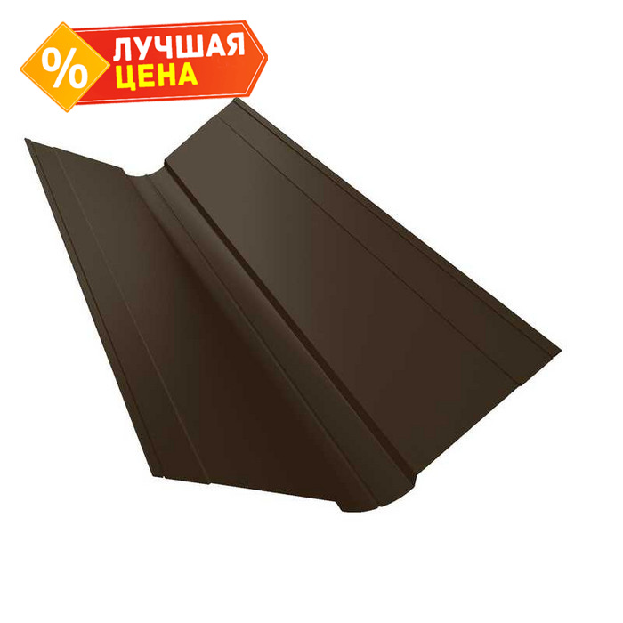 Планка ендовы верхней фигурной 150x150 0,5 Quarzit lite RR 32 темно-коричневый