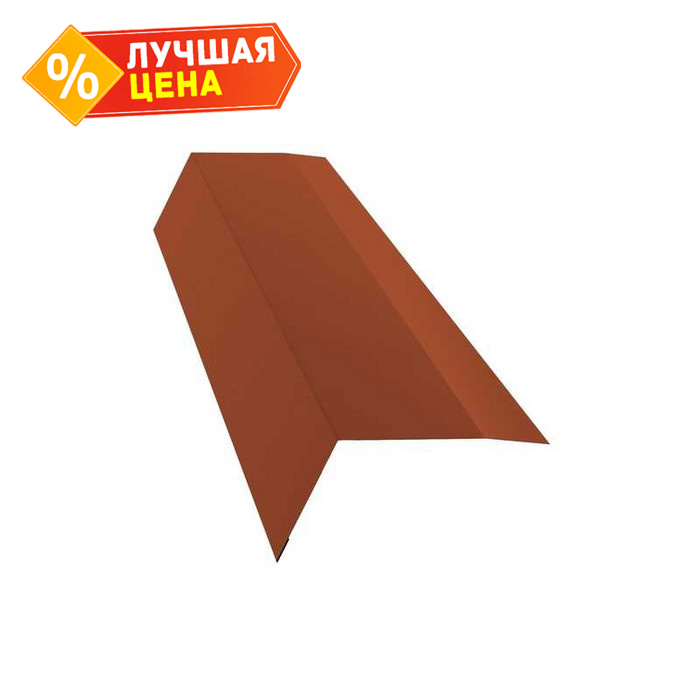 Планка карнизная 100х65 0,5 Satin с пленкой RAL 8004 терракота