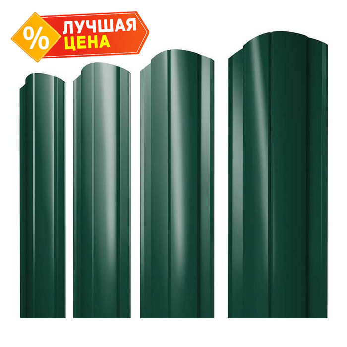 Штакетник Круглый фигурный Grand Line 0,45 Drap RAL6005 Зеленый Мох