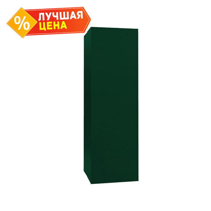 Кожух на трубу прямой д250/ш250/в1900 0,5 Satin с пленкой RAL 6005 зеленый мох