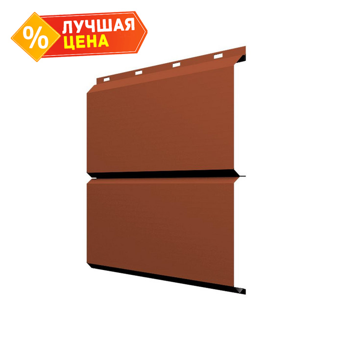 Софит ЭкоБрус без перфорации 0,345 Grand Line 0,45 Drap с пленкой RAL8004 терракота