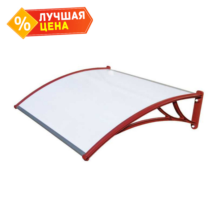 Козырьки Krovent из поликарбоната 1200х930х280 молочн.(крас. кроншт)