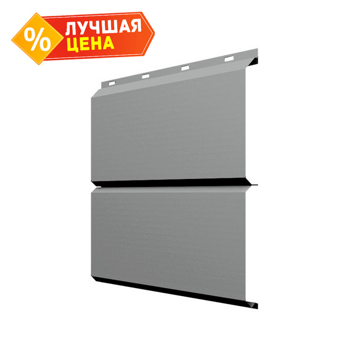 Софит ЭкоБрус без перфорации 0,345 Grand Line 0,45 PE RAL9006 бело-алюминиевый