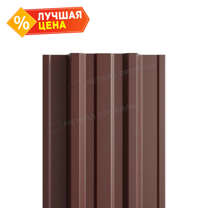 Штакетник Металл Профиль TRAPEZE-T 0,5 PURETAN® RAL8017 Коричневый шоколад