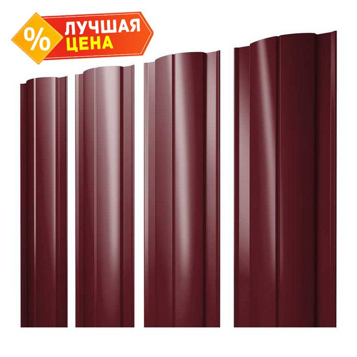 Штакетник Круглый Grand Line 0,5 Satin RAL3005 Красное Вино