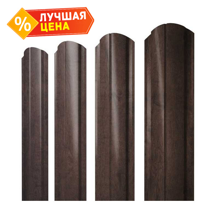 Штакетник Полукруглый Slim фигурный Grand Line 0,45 Print-double Premium Antique Wood Antique Wood