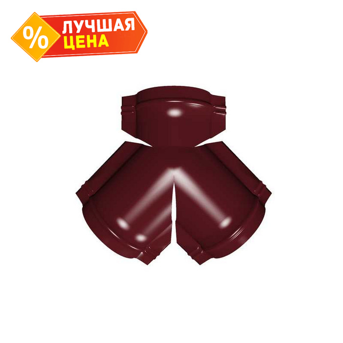 Тройник Y конька полукруглого Satin с пленкой RAL 3005 красное вино