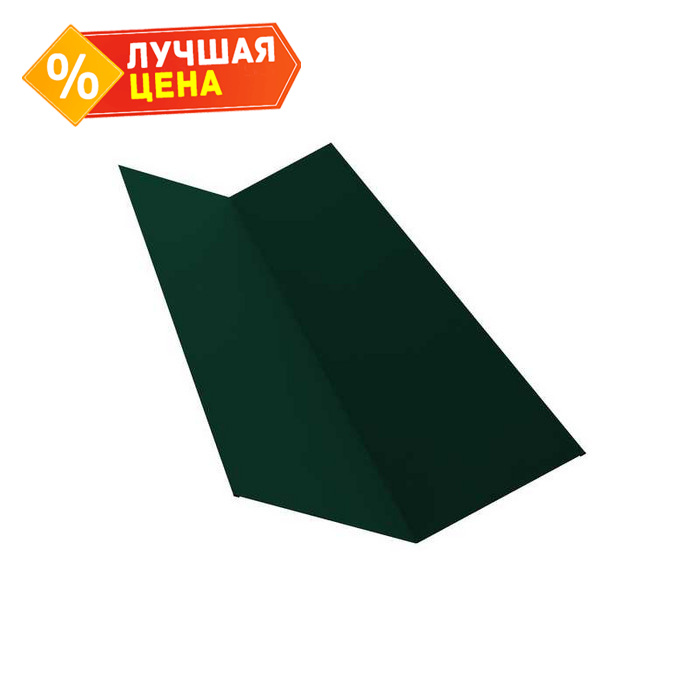 Планка ендовы верхней 145х145 0,5 Satin с пленкой RAL 6005 зеленый мох