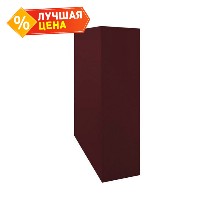 Кожух на трубу прямой д520/ш520/в630 0,5 Satin с пленкой RAL 3011 коричнево-красный