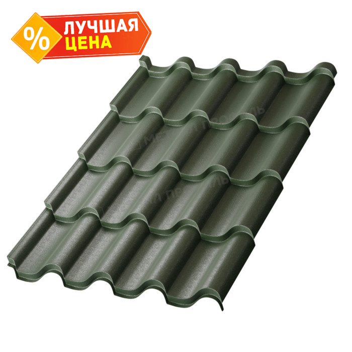 Металлочерепица Металл-Профиль Монтерроса-XL 0,45 VikingMP® RAL 6007 Бутылочно-зеленый